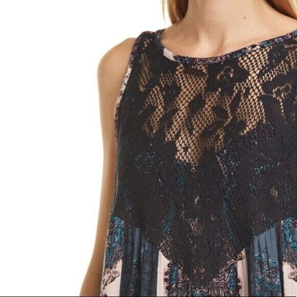 Free People Intimately Count Me In Trapeze Tunic Dress in Black Combo XS $88 - Picture 5 of 5